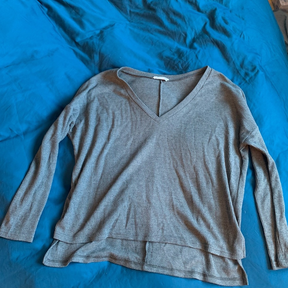 Gray waffle long sleeve